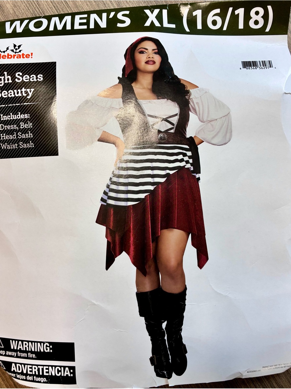 Women's Red Pirate Costume - XL
